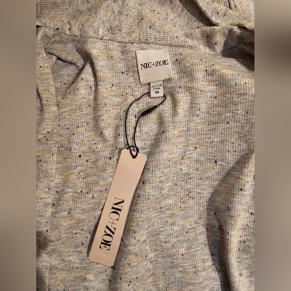NWT Nic+ Zoe speckled knit cardigan and sleeveless scoop set - Picture 9 of 16